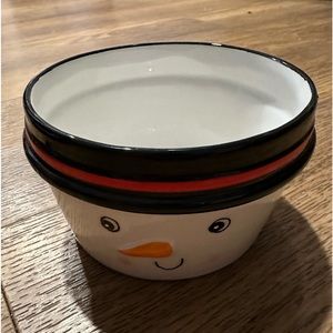 Small glass snowman bowl